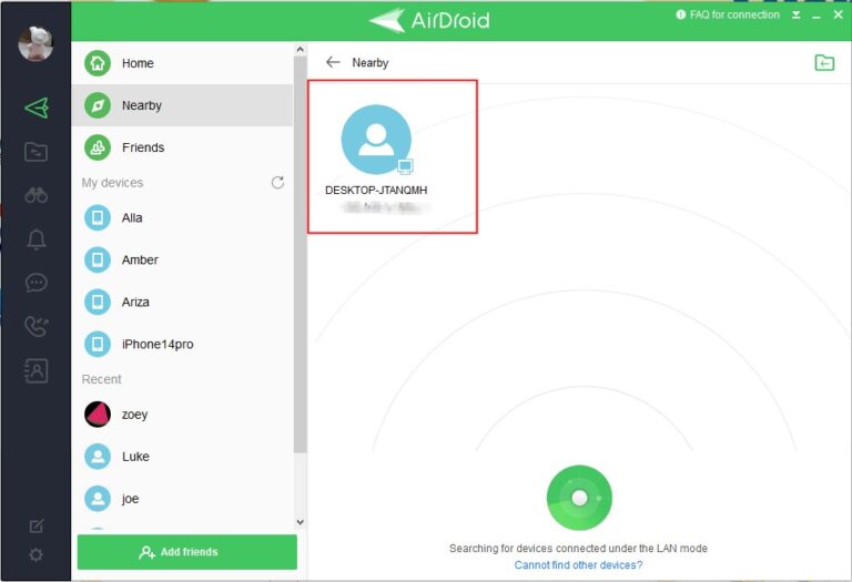 airdroid Dateien von PC zu PC übertragen