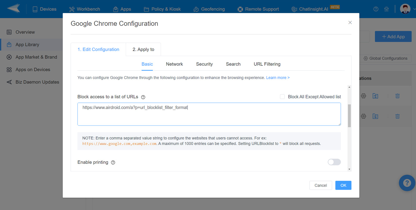 Save and Apply the Policy