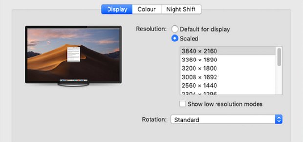 Change the resolution on your Mac