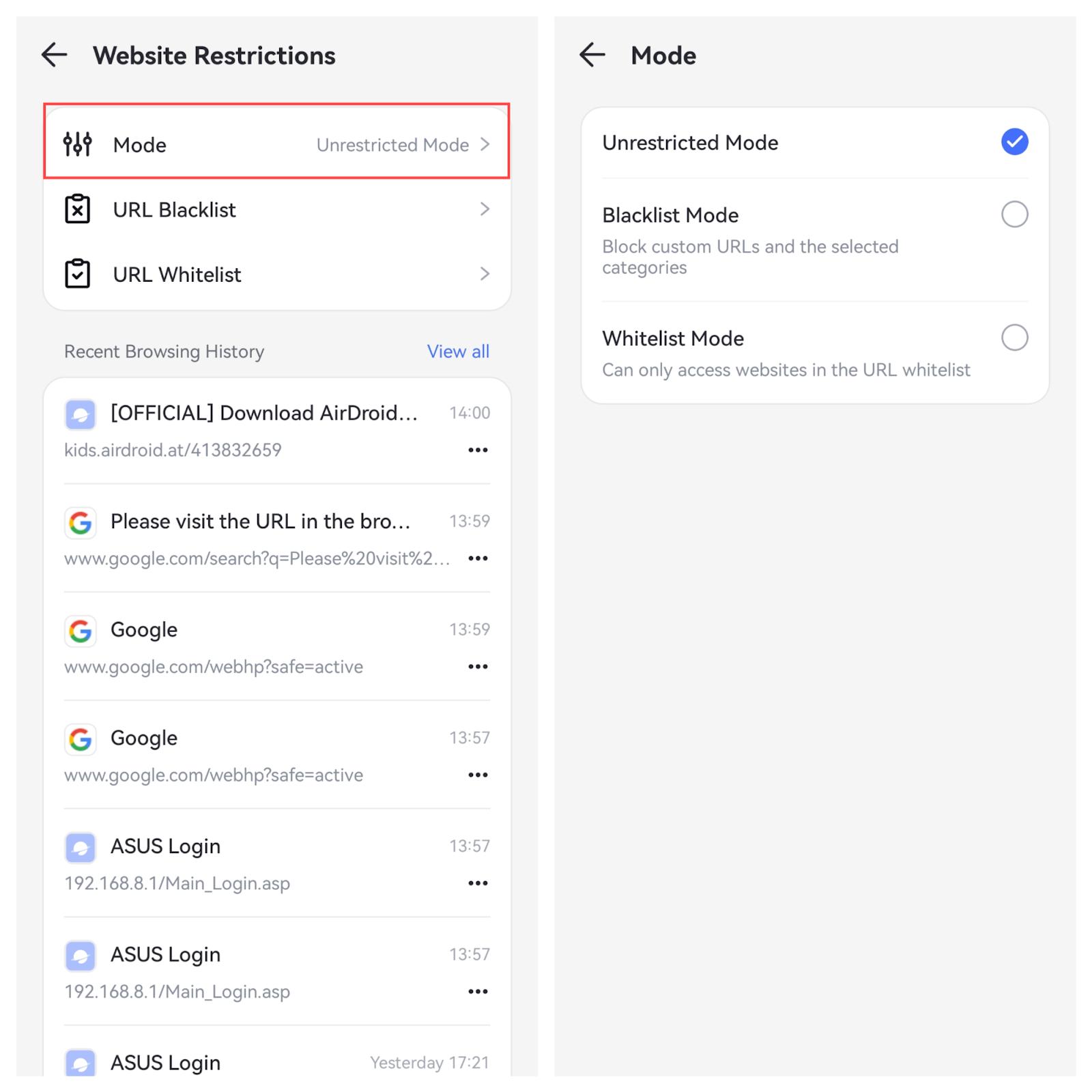 Choosing Manaagment Mode