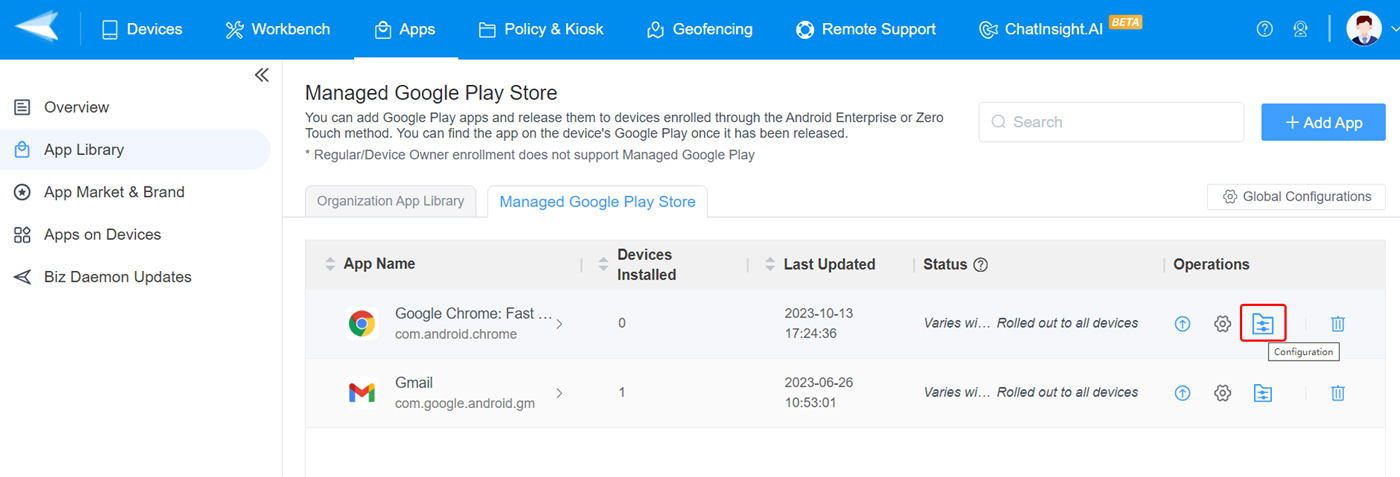 Configure the Google Chrome