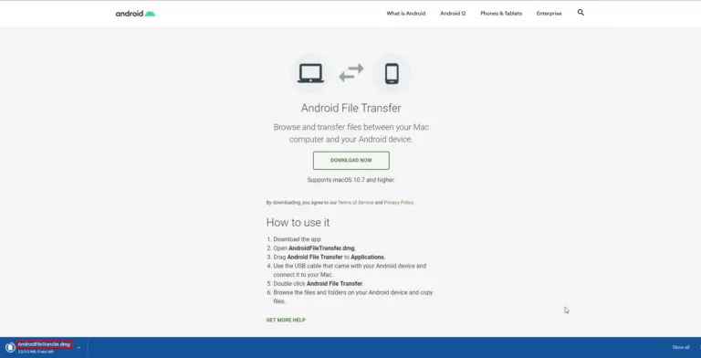 conectar un Android en la Mac 1