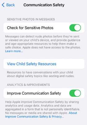 コミュニケーションの安全性を有効にする