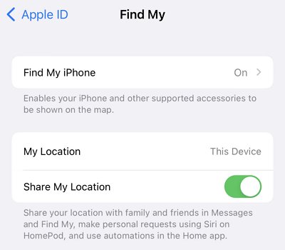 Ative o recurso Compartilhar Minha Localização no iPhone