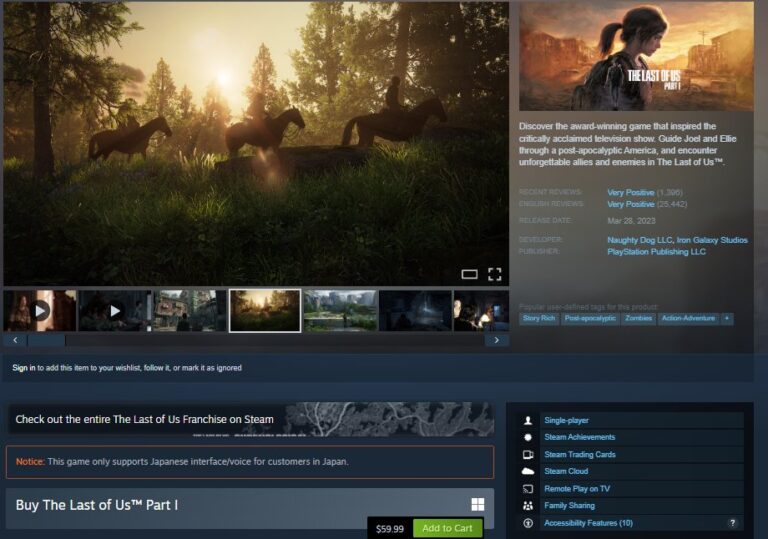 Last of Us Part 1 on PC