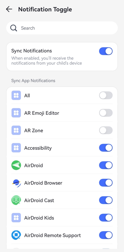 customize apps to sync notifications