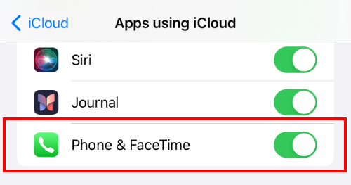 Sincronização do telefone e FaceTime no iCloud