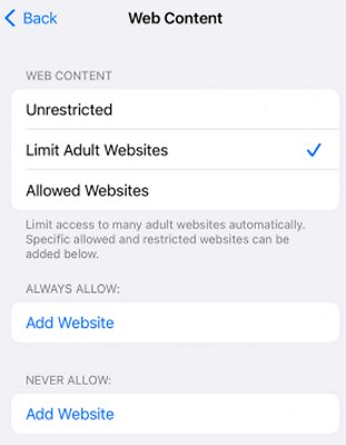 Webサイトを制限する