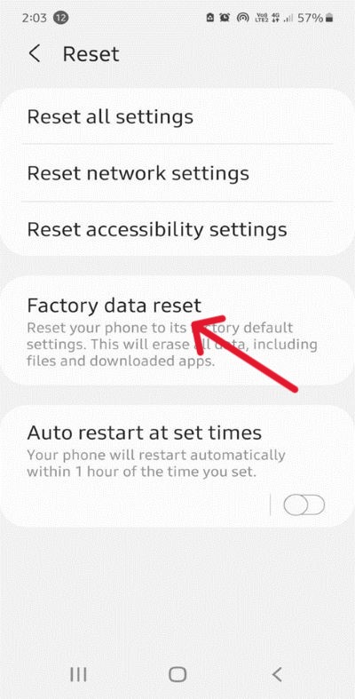 samsung factory data reset