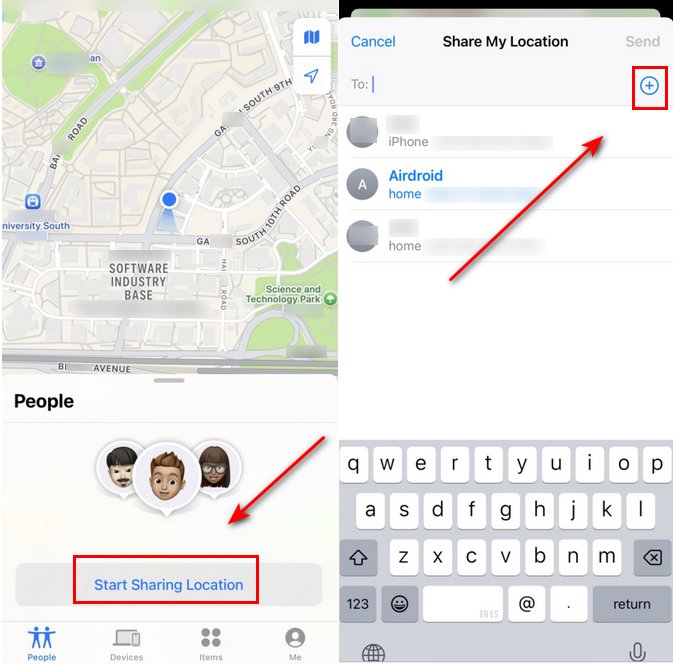 share location on find my