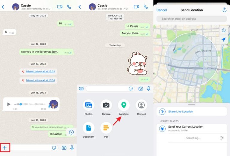 Live-Standort in WhatsApp iPhone teilen