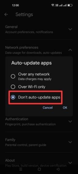 stop android app update 4