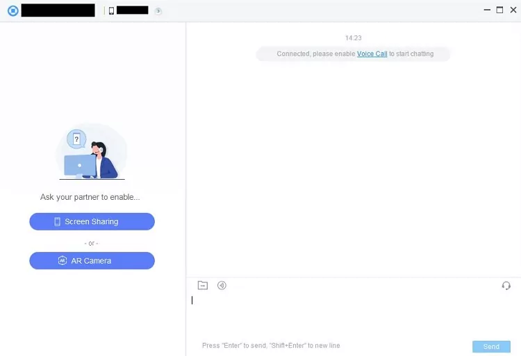 start remote control with AirDroid Remote Support