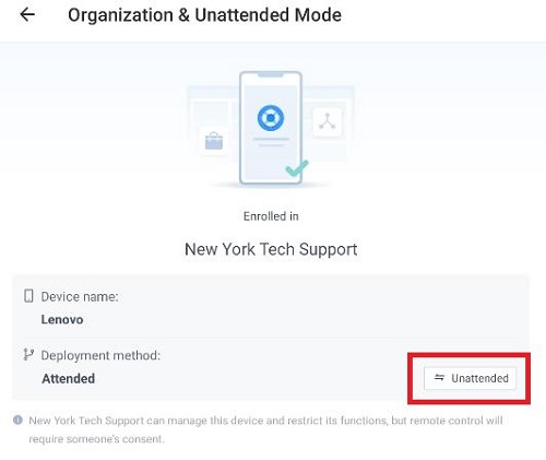 Switch Unattended Access