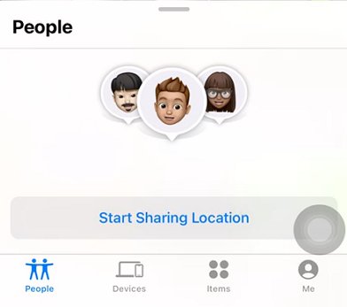 tap Start Sharing Location