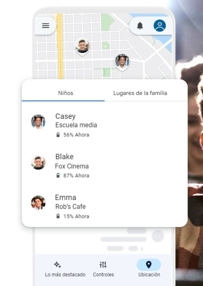 Ver la ubicación actual y establecer zonas de geovallas en Family Link