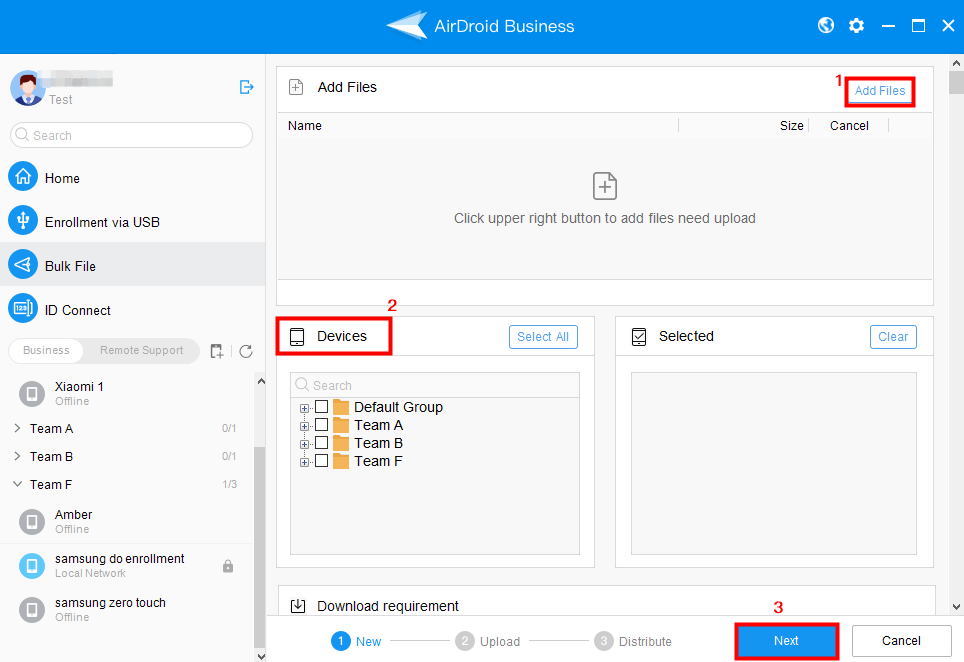 add files and devices