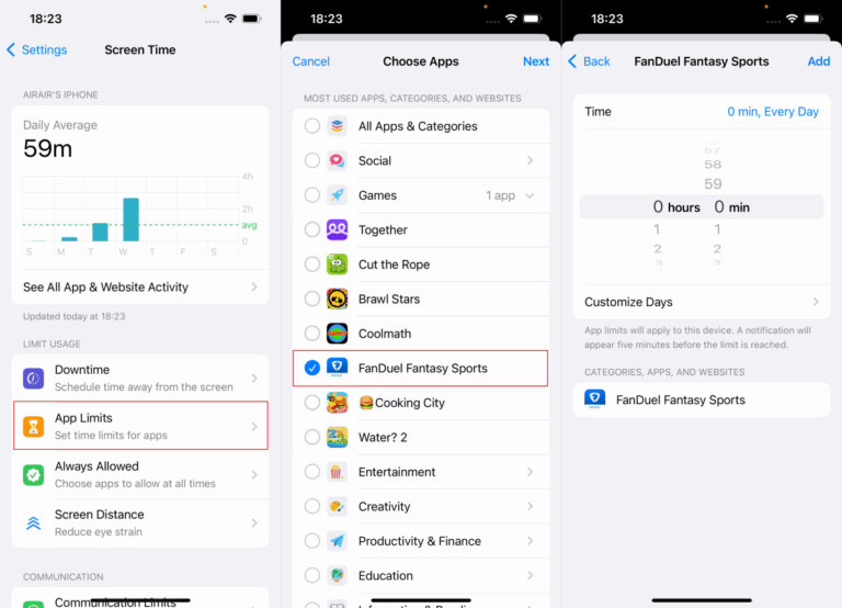 block gambling app on iPhone