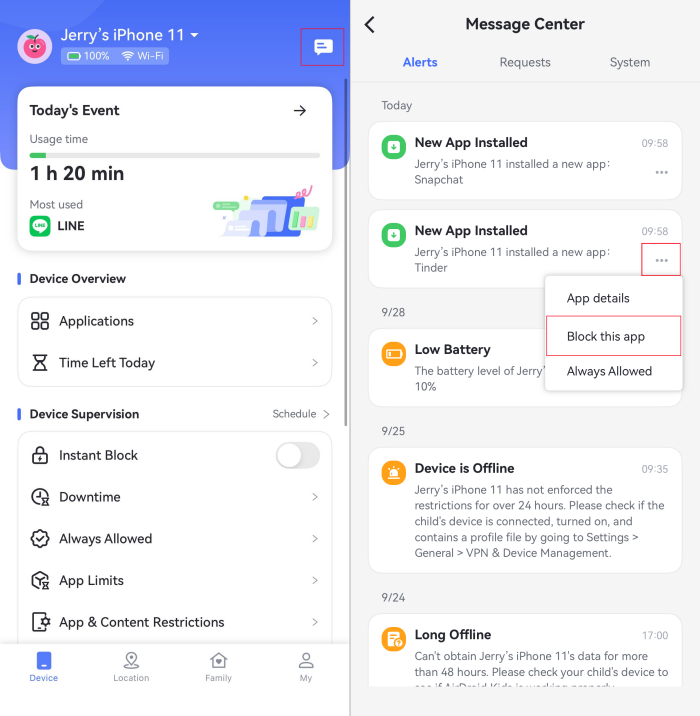block newly downloaded apps