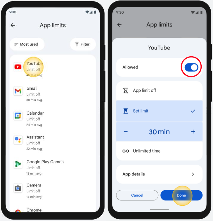 block YouTube on Android