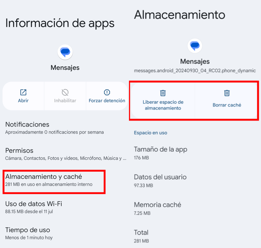 borrar cache de app