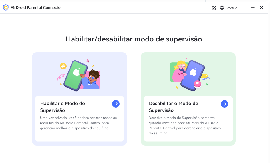 desativar Modo de Supervisão no AirDroid Parental Connector