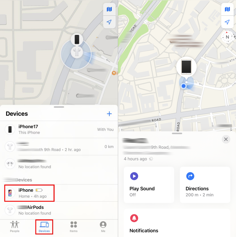 تحديد موقع أجهزة Apple المفقودة