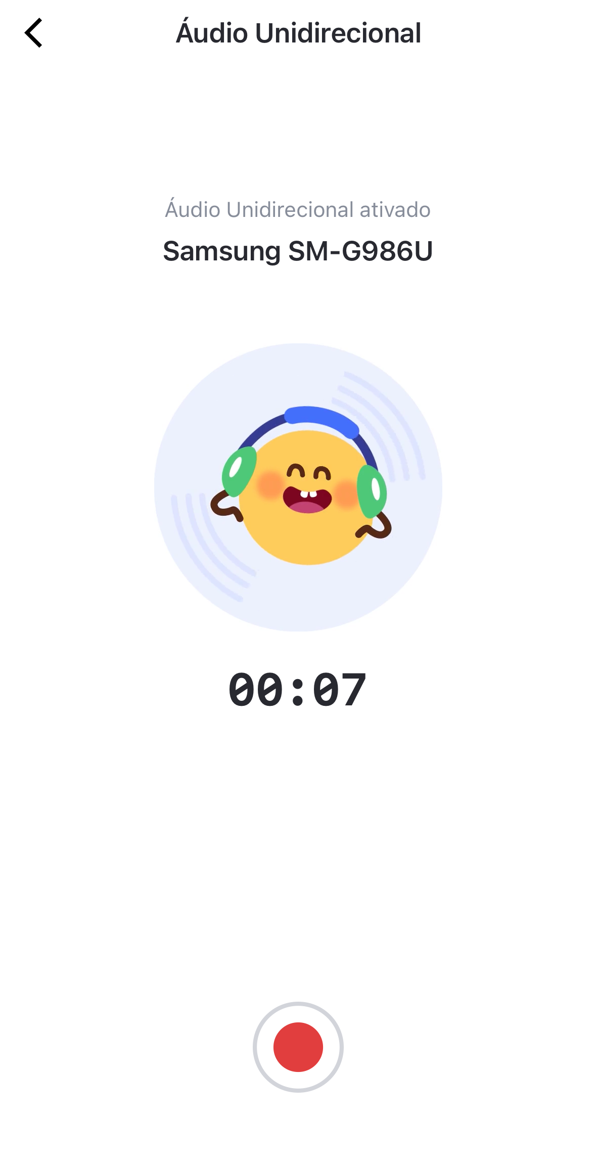 gravação de áudio unidirecional