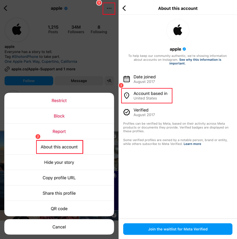 Instagram IP-Adressinformationen