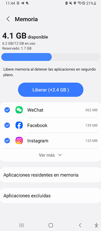 liberar memoria android