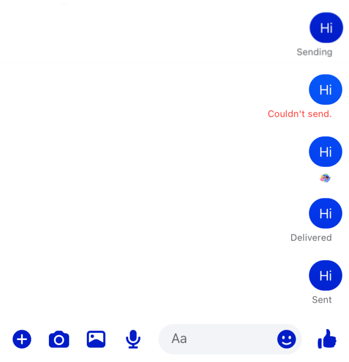 Status de mensagens no Messenger