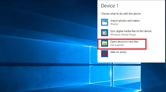 Gerät öffnen, um Dateien anzuzeigen