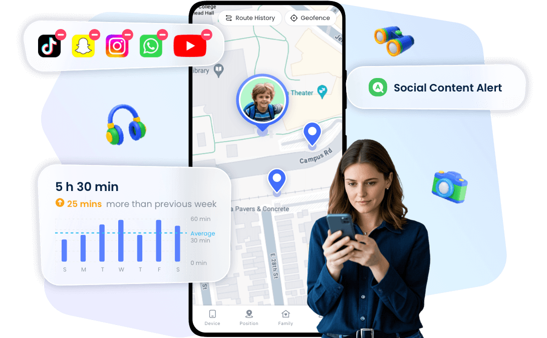 AirDroid Parental Control protects kids on Snapchat