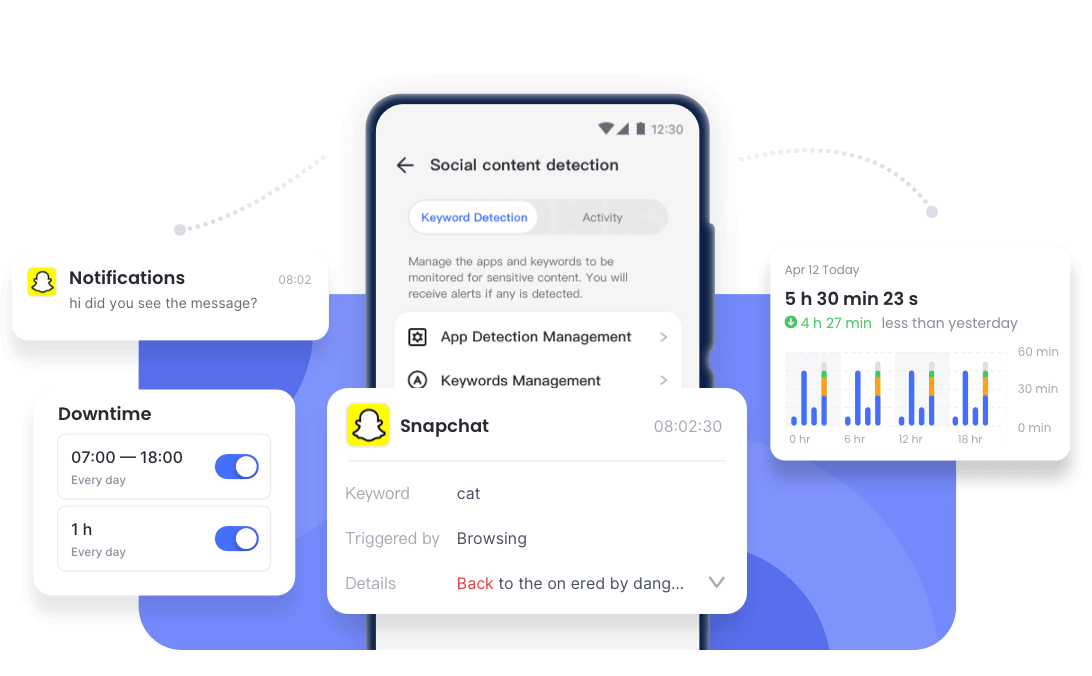 AirDroid Parental Control protects kids on Snapchat