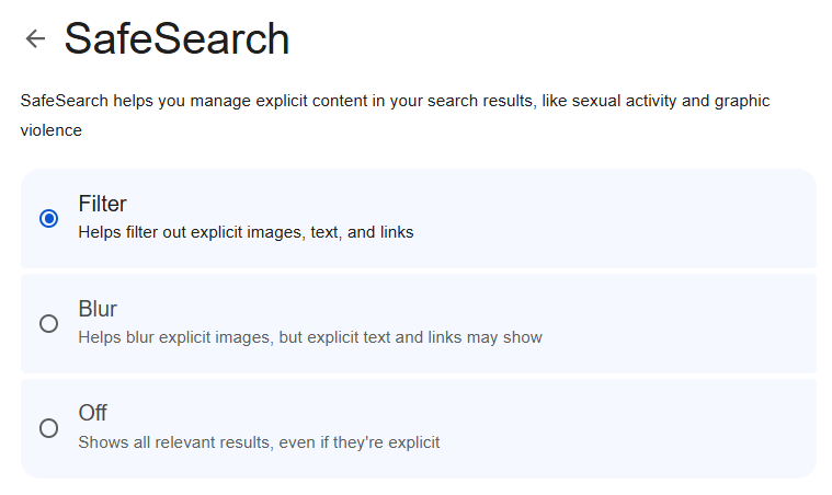 enable SafeSearch on PC