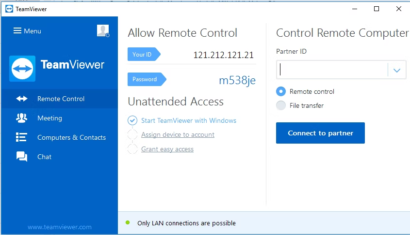 TeamViewer remote desktop web client